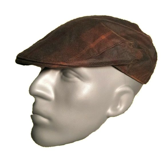 HARTSIDE Tartan Waterproof Waxed Cap HS183 in 'Hunter Brown' - CHOOSE SIZE - Picture 5 of 10
